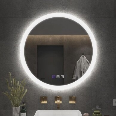 Bluetooth apvalus šviečiantis veidrodis su nerasojimo funkcija AP28 (reguliuojama LED spalva) 1 Bluetooth apvalus šviečiantis veidrodis su nerasojimo funkcija AP28 (reguliuojama LED spalva) 1