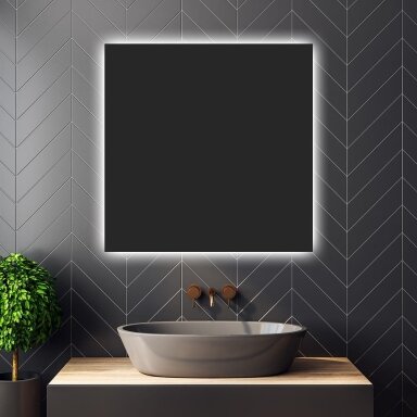 Kvadratinis šviečiantis LED veidrodis KV02 Kvadratinis šviečiantis LED veidrodis KV02