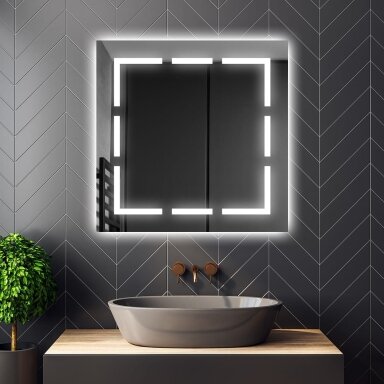Kvadratinis šviečiantis LED veidrodis KV19 Kvadratinis šviečiantis LED veidrodis KV19