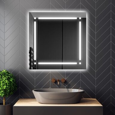 Kvadratinis šviečiantis LED veidrodis KV20 Kvadratinis šviečiantis LED veidrodis KV20