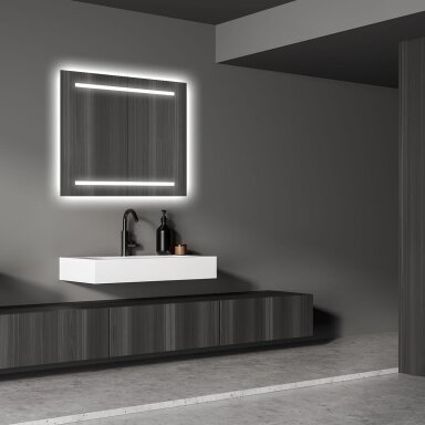 Kvadratinis šviečiantis LED veidrodis KV04 Kvadratinis šviečiantis LED veidrodis KV04