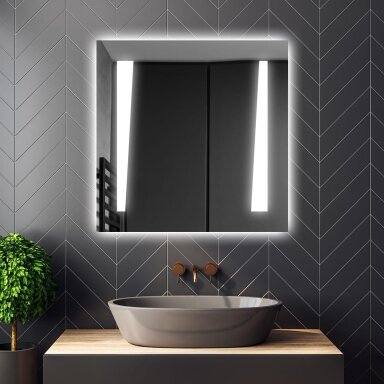 Kvadratinis šviečiantis LED veidrodis KV06 Kvadratinis šviečiantis LED veidrodis KV06