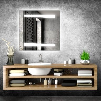 Kvadratinis šviečiantis LED veidrodis KV07 Kvadratinis šviečiantis LED veidrodis KV07