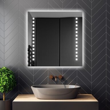 Kvadratinis šviečiantis LED veidrodis KV09 Kvadratinis šviečiantis LED veidrodis KV09