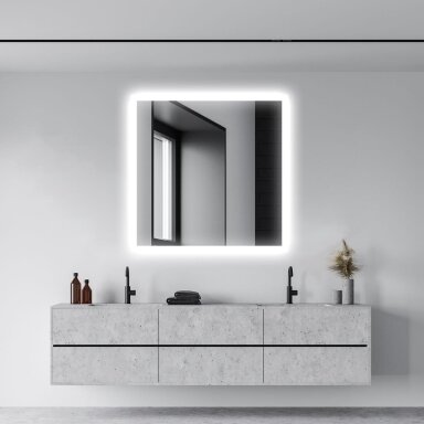 Kvadratinis šviečiantis LED veidrodis KV03 Kvadratinis šviečiantis LED veidrodis KV03