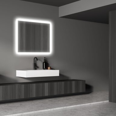 Kvadratinis šviečiantis LED veidrodis KV03 Kvadratinis šviečiantis LED veidrodis KV03