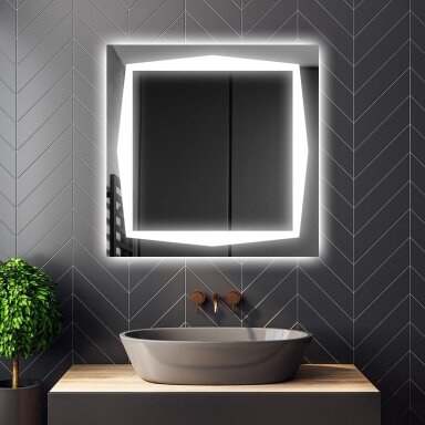 Kvadratinis šviečiantis LED veidrodis KV17 Kvadratinis šviečiantis LED veidrodis KV17