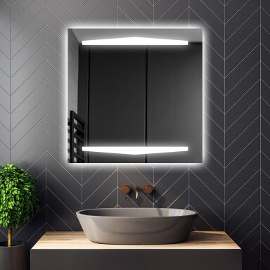 Kvadratinis šviečiantis LED veidrodis KV18 Kvadratinis šviečiantis LED veidrodis KV18