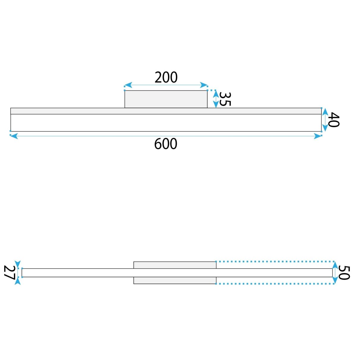 Sieninė lempa LED 60CM APP1855-1W BLACK 8 Sieninė lempa LED 60CM APP1855-1W BLACK 8