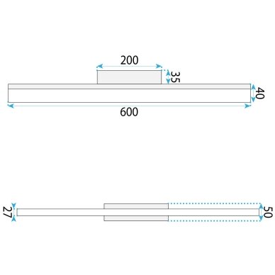 Sieninė lempa LED 60CM APP1855-1W BLACK 8