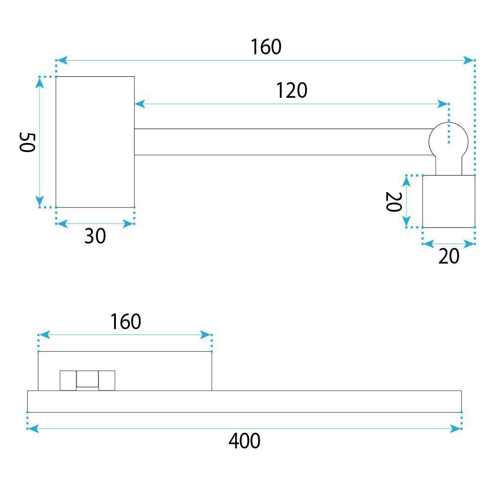 Vonios sieninis LED šviestuvas SWE028-1W 40cm CHROME 6 Vonios sieninis LED šviestuvas SWE028-1W 40cm CHROME 6