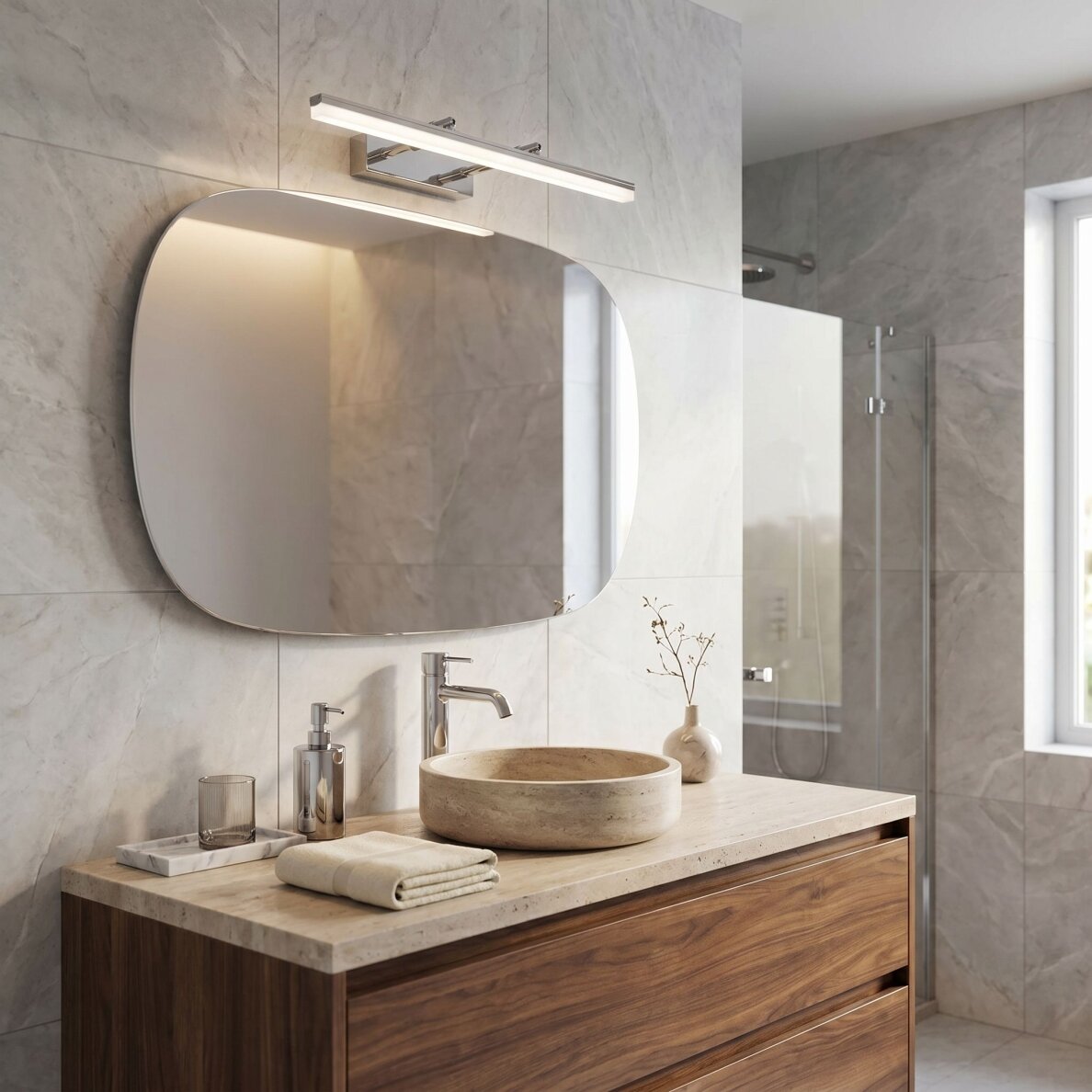 Vonios sieninis LED šviestuvas APP1870-1W 60cm CHROME 3