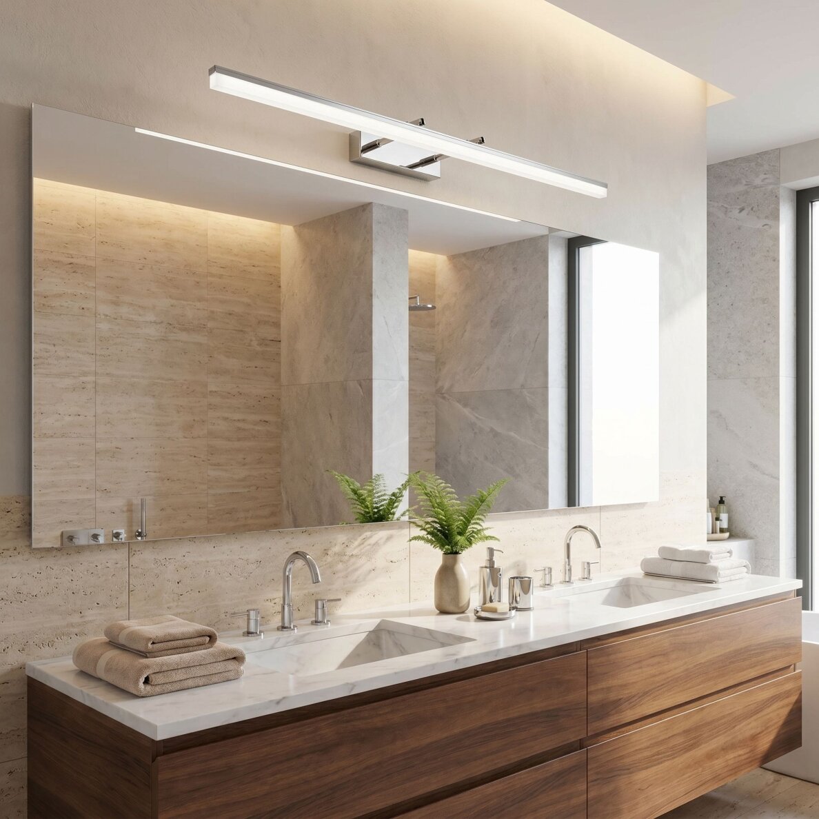 Vonios sieninis LED šviestuvas APP1871-1W 80cm CHROME 2