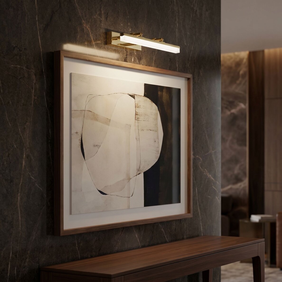 Vonios sieninis LED šviestuvas APP1872 40 CM GOLD 4 Vonios sieninis LED šviestuvas APP1872 40 CM GOLD 4