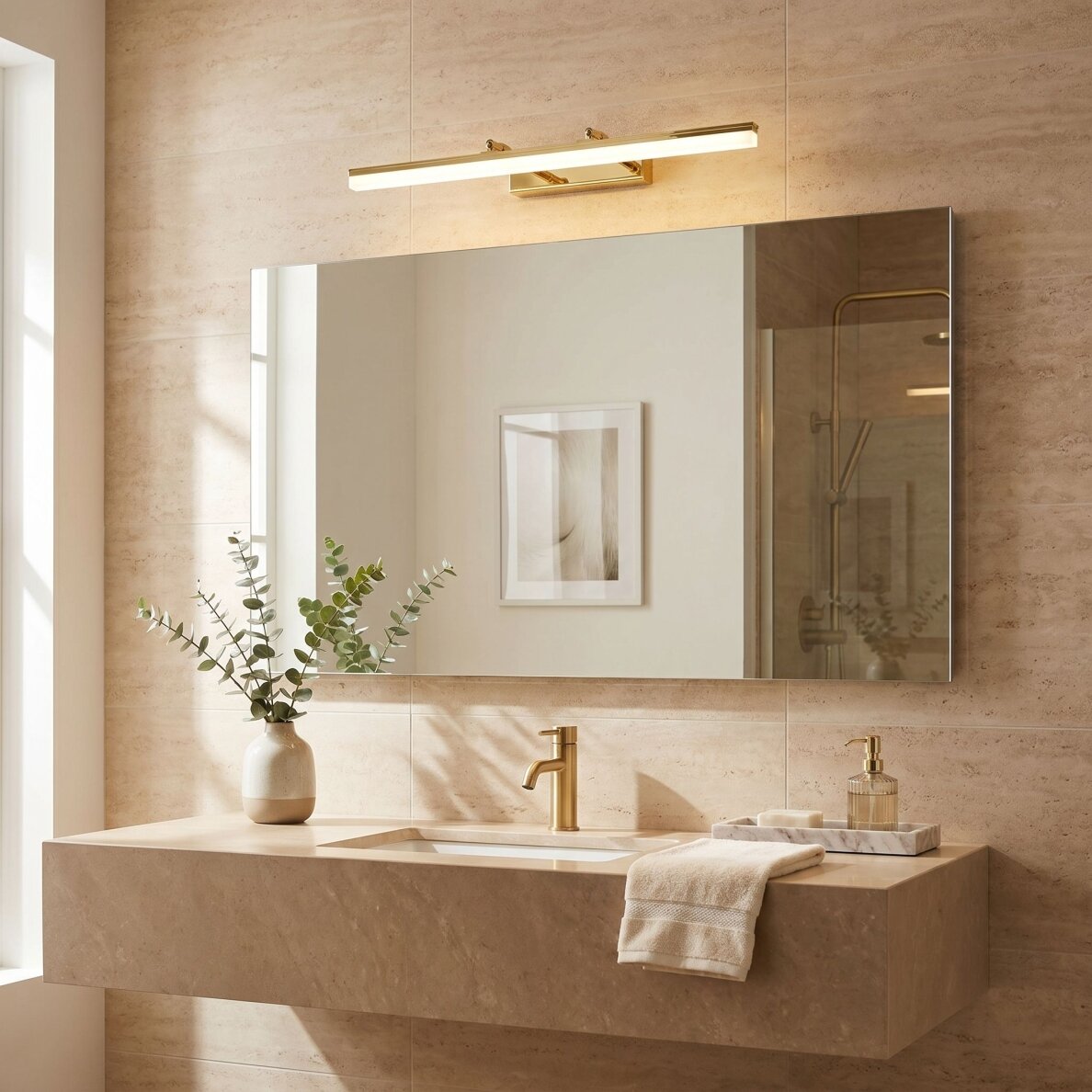 Vonios sieninis LED šviestuvas APP1873-1W 60cm GOLD 1