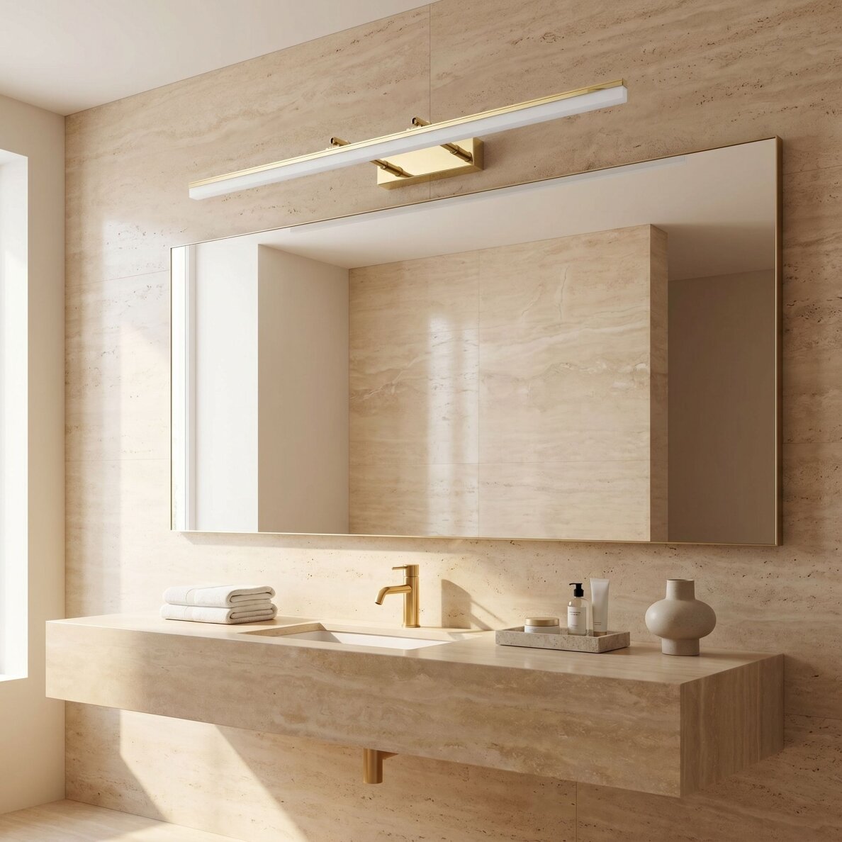 Vonios sieninis LED šviestuvas APP1874-1W 80cm GOLD 1 Vonios sieninis LED šviestuvas APP1874-1W 80cm GOLD 1