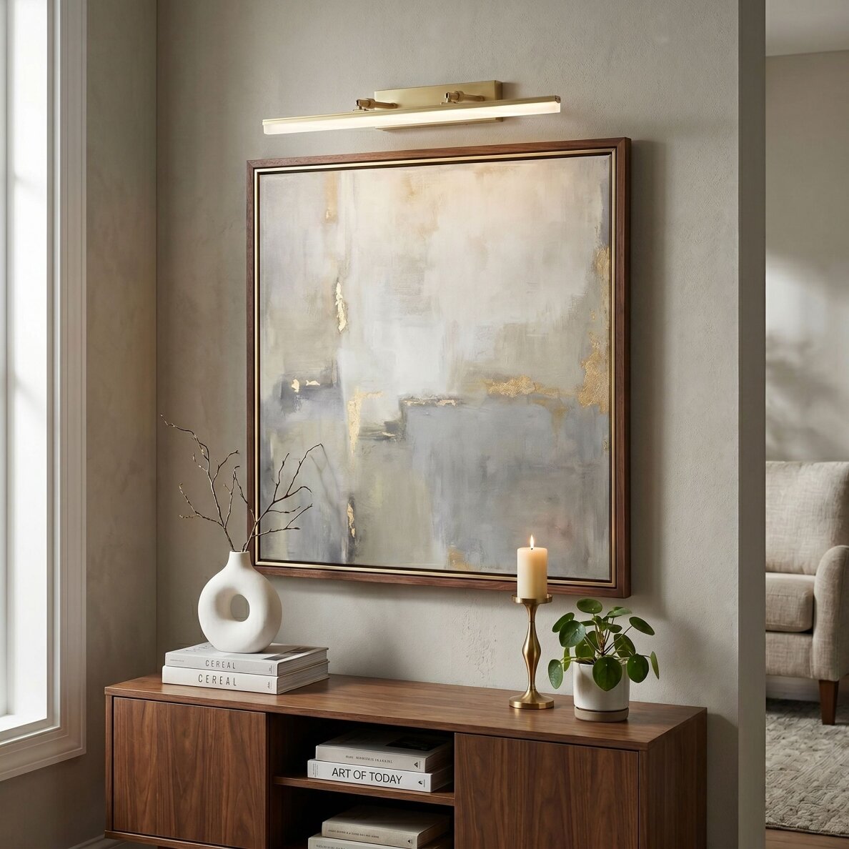 Vonios sieninis LED šviestuvas APP1876-1W 60cm BRUSH GOLD 4