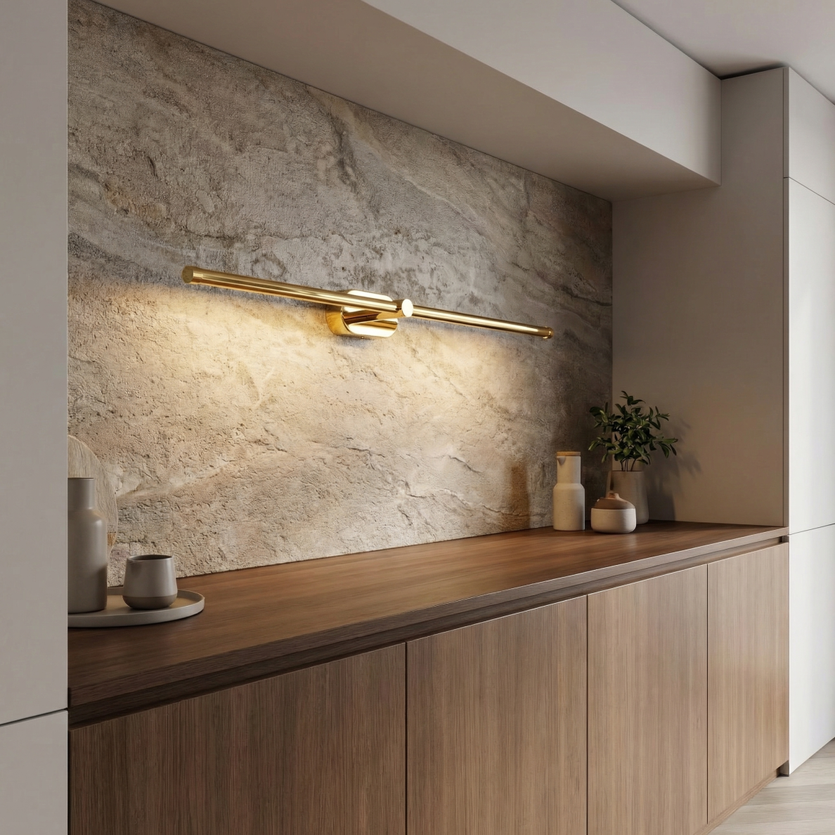 Vonios sieninis LED šviestuvas APP1891-1W 80 cm GOLD 6