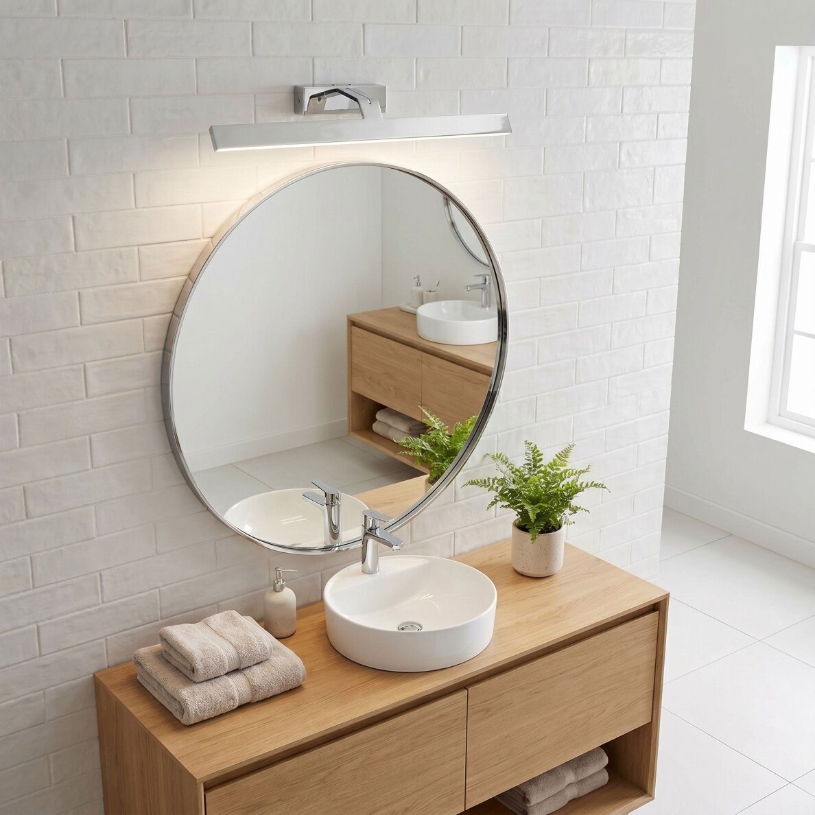 Vonios sieninis LED šviestuvas SWE002-1W 58cm CHROME 2