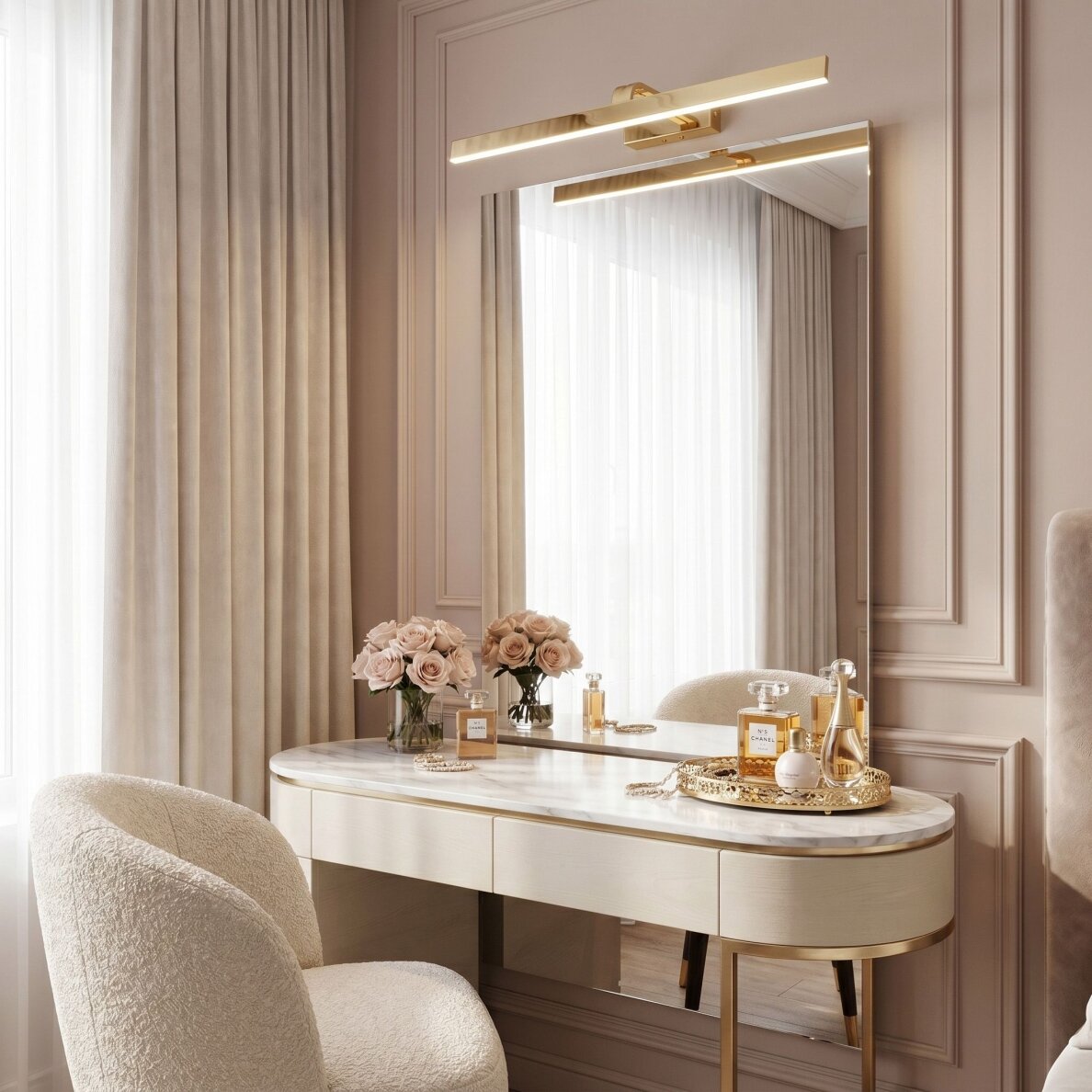 Vonios sieninis LED šviestuvas SWE006-1W 73cm GOLD 5