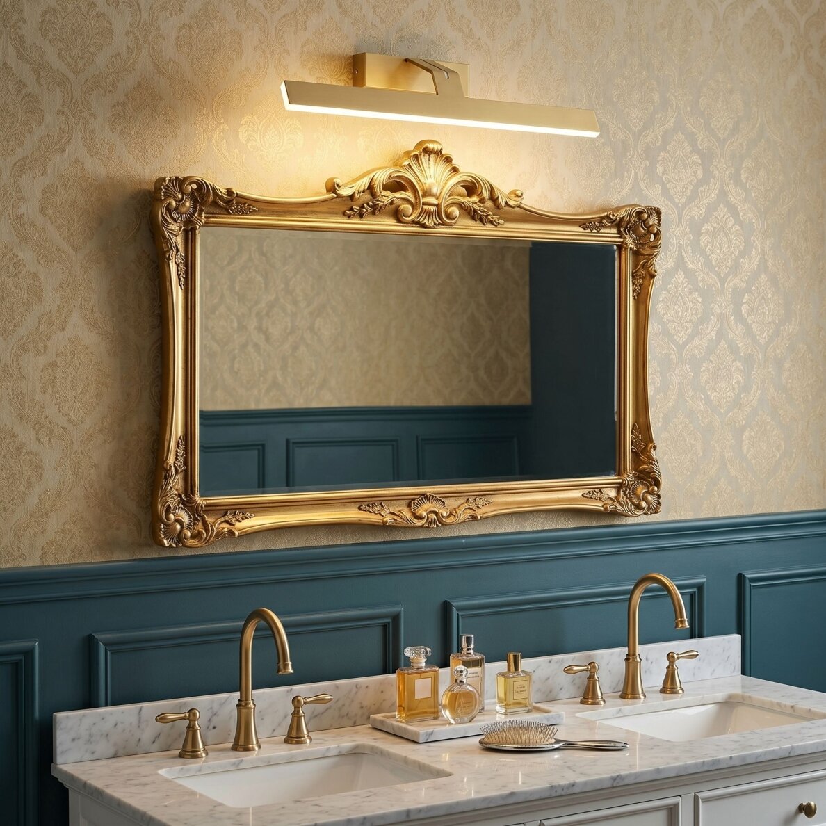 Vonios sieninis LED šviestuvas SWE007-1W 43cm BRUSH GOLD 5