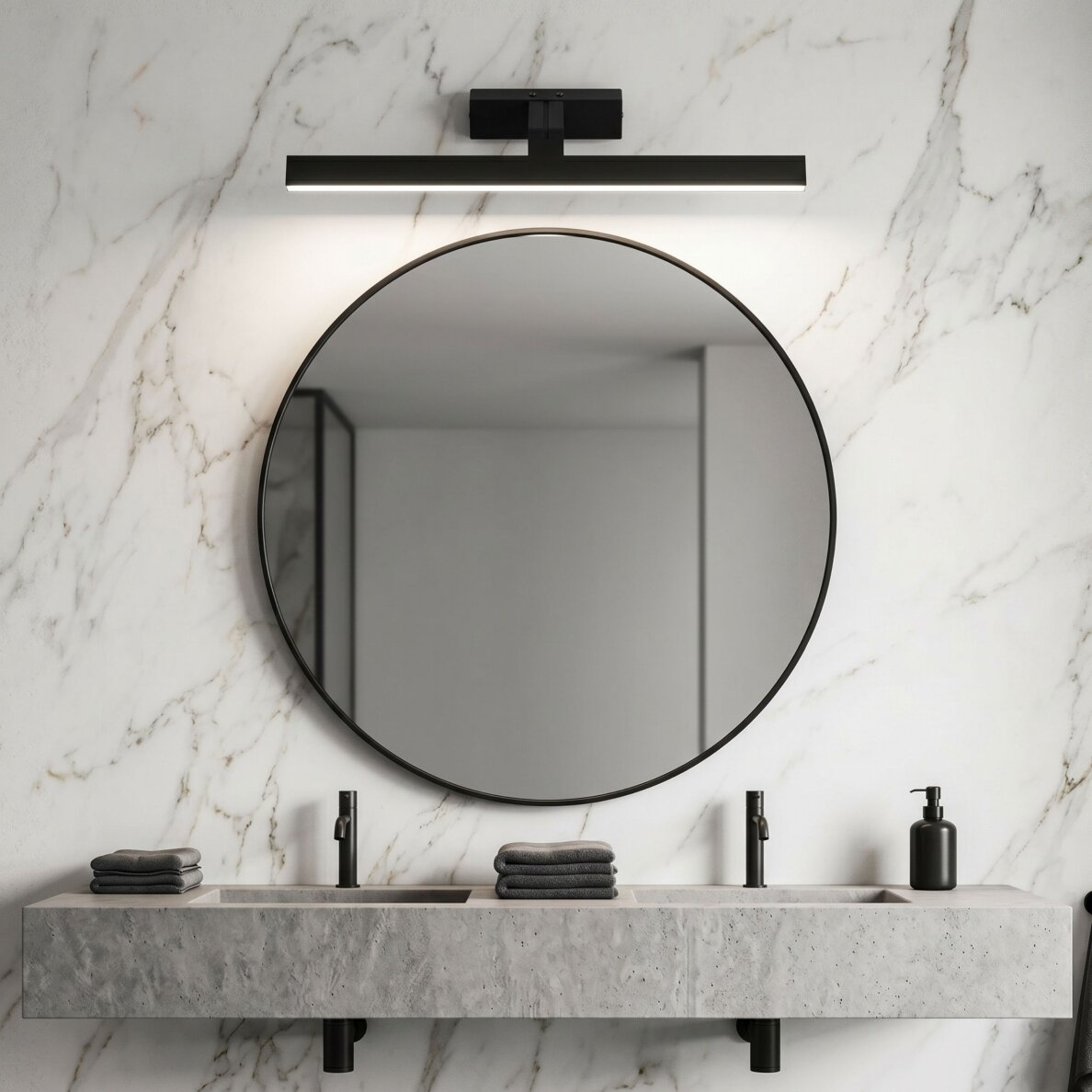Vonios sieninis LED šviestuvas SWE011-1W 58cm BLACK 2