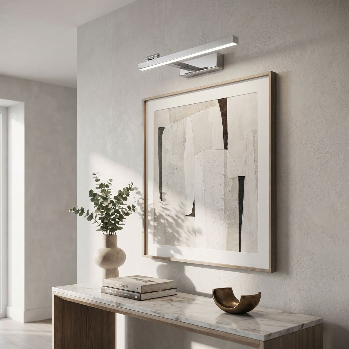 Vonios sieninis LED šviestuvas SWE028-1W 40cm CHROME 4 Vonios sieninis LED šviestuvas SWE028-1W 40cm CHROME 4