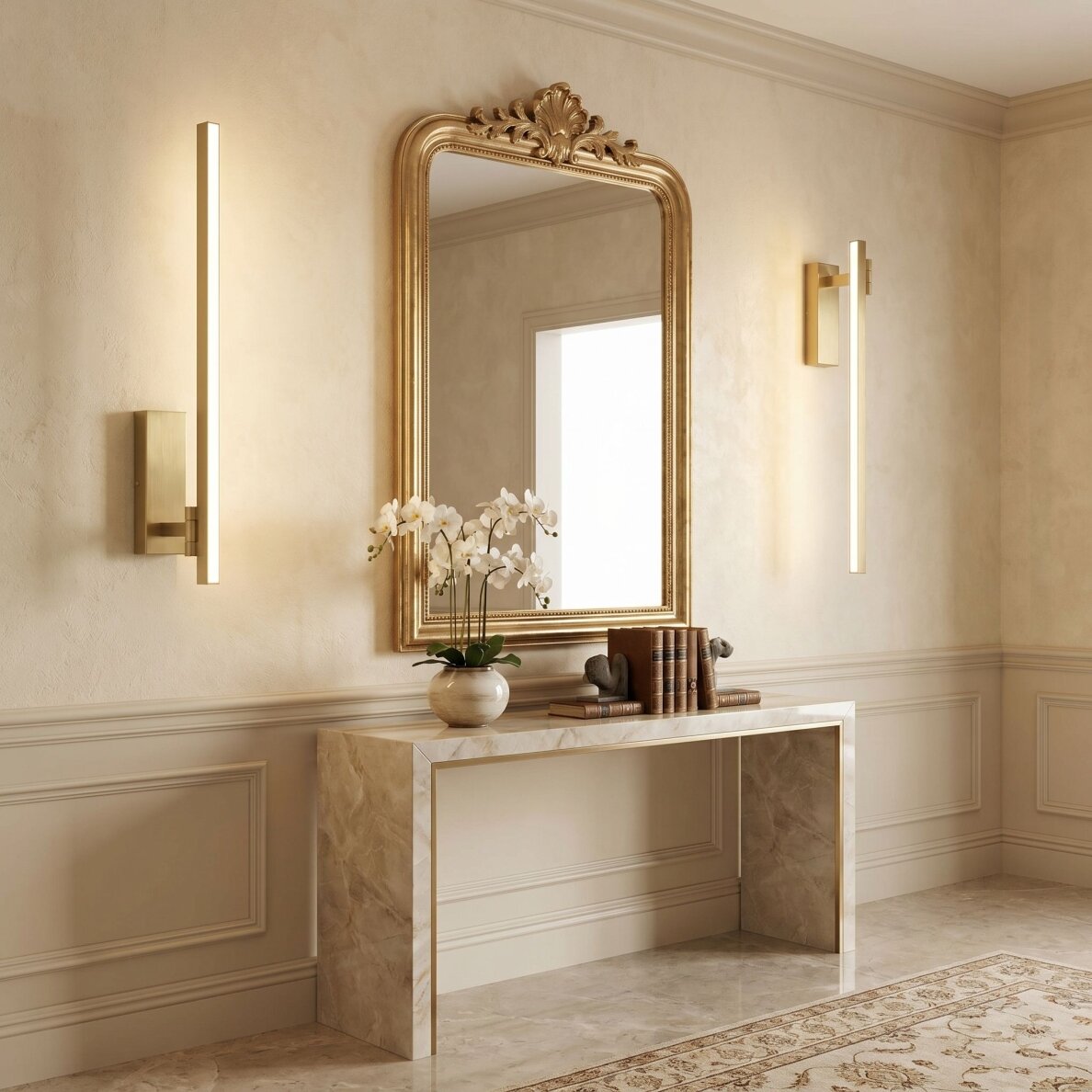 Vonios sieninis LED šviestuvas SWE032-1W 60cm BRUSH GOLD 5