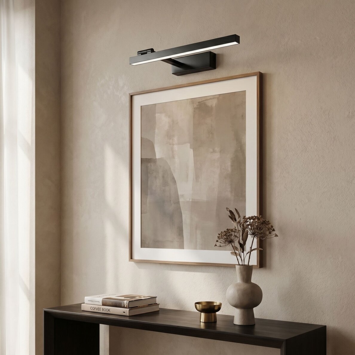 Vonios sieninis LED šviestuvas SWE034-1W 40cm BLACK 4