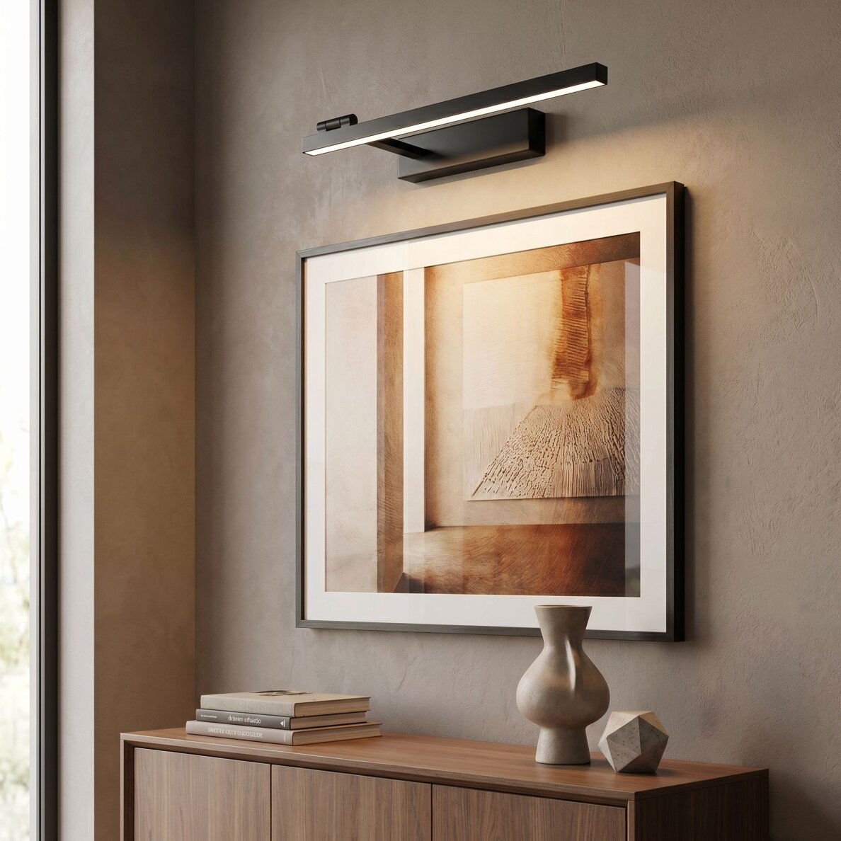 Vonios sieninis LED šviestuvas SWE035-1W 60cm BLACK 4