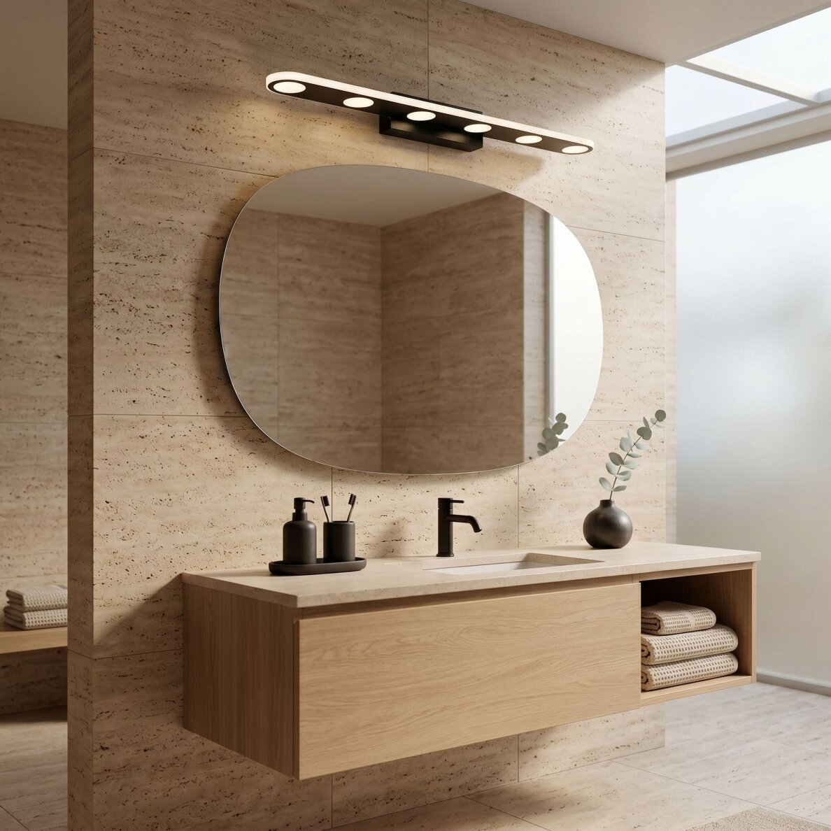 Vonios sieninis LED šviestuvas SWE055-W BLACK 2