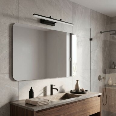 Vonios sieninis LED šviestuvas APP1879-1W 60cm BLACK Vonios sieninis LED šviestuvas APP1879-1W 60cm BLACK
