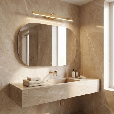 Vonios sieninis LED šviestuvas SWE006-1W 73cm GOLD Vonios sieninis LED šviestuvas SWE006-1W 73cm GOLD