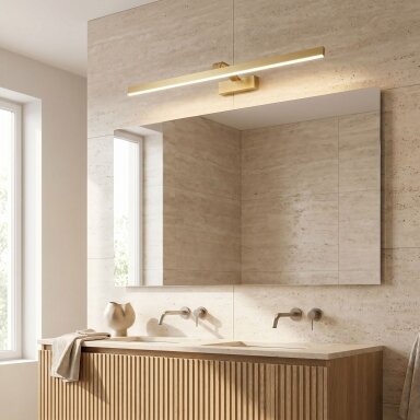 Vonios sieninis LED šviestuvas SWE009-1W 73cm BRUSH GOLD Vonios sieninis LED šviestuvas SWE009-1W 73cm BRUSH GOLD