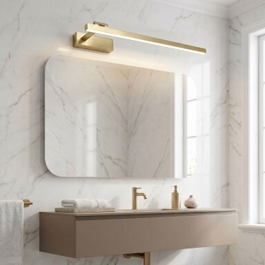 Vonios sieninis LED šviestuvas SWE032-1W 60cm BRUSH GOLD Vonios sieninis LED šviestuvas SWE032-1W 60cm BRUSH GOLD