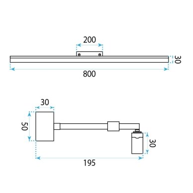 Vonios sieninis LED šviestuvas APP1871-1W 80cm CHROME 7