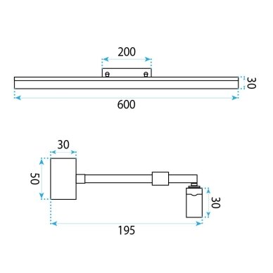 Vonios sieninis LED šviestuvas APP1873-1W 60cm GOLD 9 Vonios sieninis LED šviestuvas APP1873-1W 60cm GOLD 9