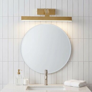 Vonios sieninis LED šviestuvas SWE007-1W 43cm BRUSH GOLD 1 Vonios sieninis LED šviestuvas SWE007-1W 43cm BRUSH GOLD 1