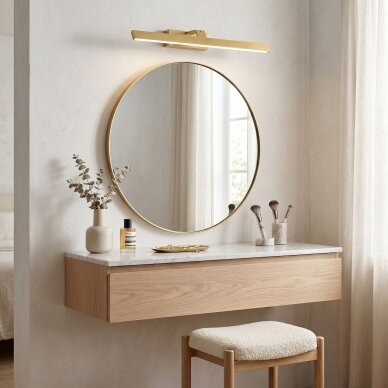 Vonios sieninis LED šviestuvas SWE008-1W 58cm BRUSH GOLD 3 Vonios sieninis LED šviestuvas SWE008-1W 58cm BRUSH GOLD 3