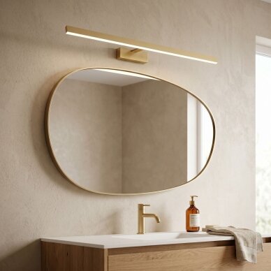 Vonios sieninis LED šviestuvas SWE009-1W 73cm BRUSH GOLD 6 Vonios sieninis LED šviestuvas SWE009-1W 73cm BRUSH GOLD 6