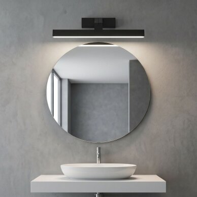 Vonios sieninis LED šviestuvas SWE010-1W 43cm BLACK 4 Vonios sieninis LED šviestuvas SWE010-1W 43cm BLACK 4
