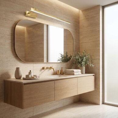 Vonios sieninis LED šviestuvas SWE033-1W 80cm BRUSH GOLD 2 Vonios sieninis LED šviestuvas SWE033-1W 80cm BRUSH GOLD 2