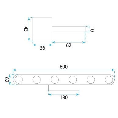 Vonios sieninis LED šviestuvas SWE055-W BLACK 7 Vonios sieninis LED šviestuvas SWE055-W BLACK 7